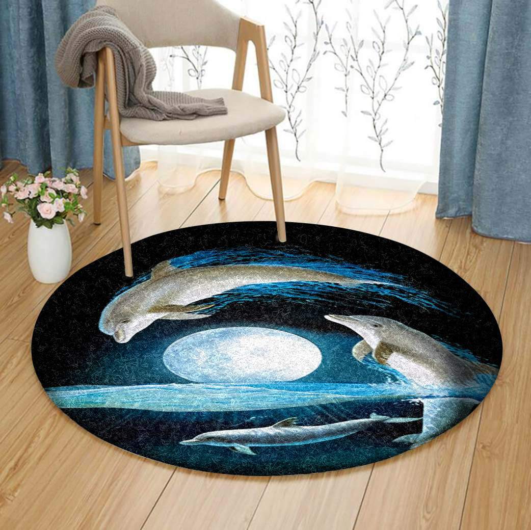 Dolphin And Moon Limited Edition Round Rug 6 Dolphin And Moon Limited Edition Round Rug