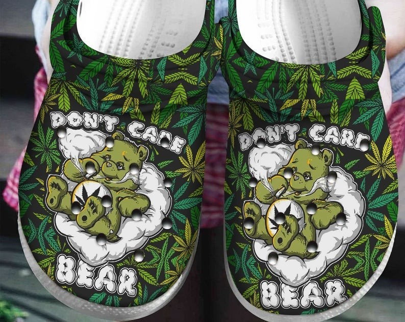 Don't Care Bear Weed Cannabis Crocs Clog Shoes 3 Don’t Care Bear Weed Cannabis Crocs Clog Shoes