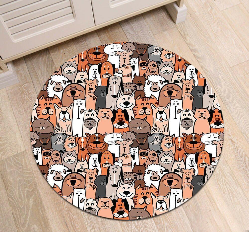 Doodle Dogs And Cats Limited Edition Round Rug