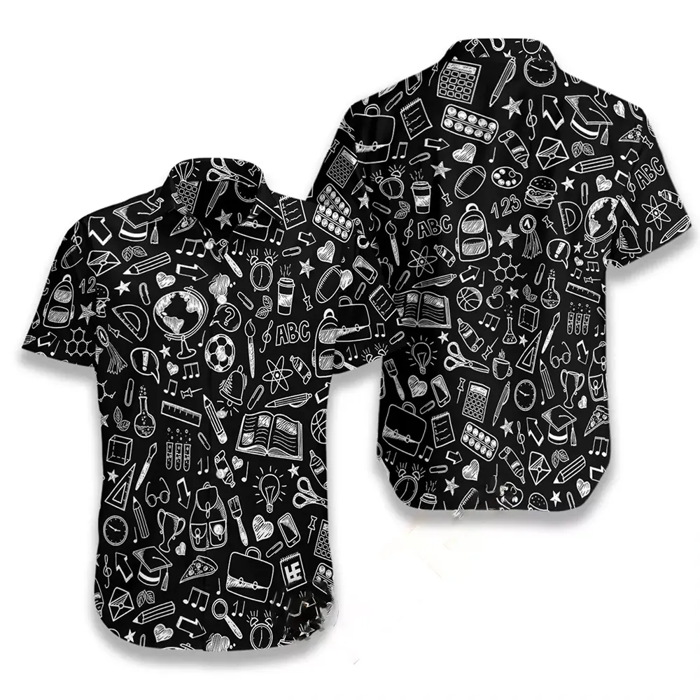 Doodle School Chalkboard Hawaiian shirts