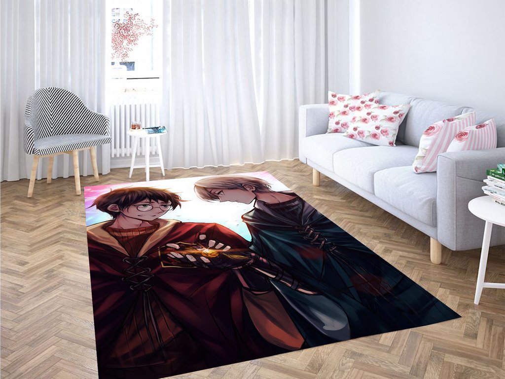 Draco And Harry Potter Anime Syle Living Room Modern Carpet Rug