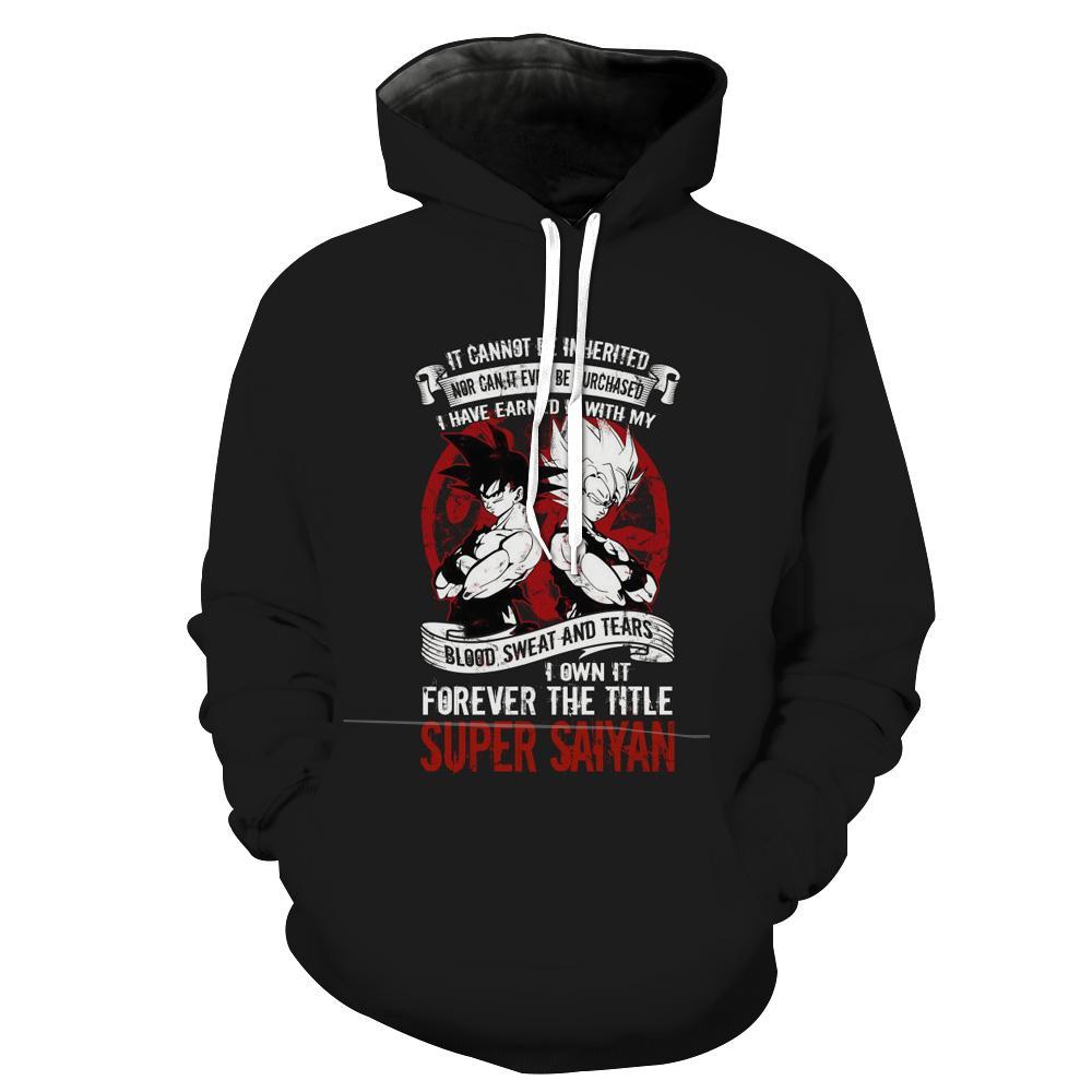 Dragon Ball Blood Sweat And Tears Dbz Hoodie 3D