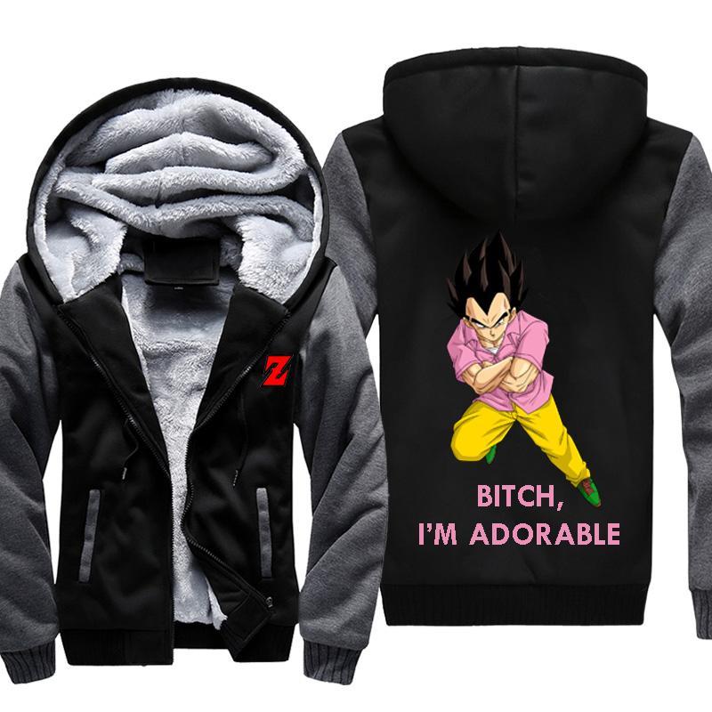 Dragon Ball Tfs Jacket I’m Adorable Pink Vegeta Fleece Jacket Hoodie 3D