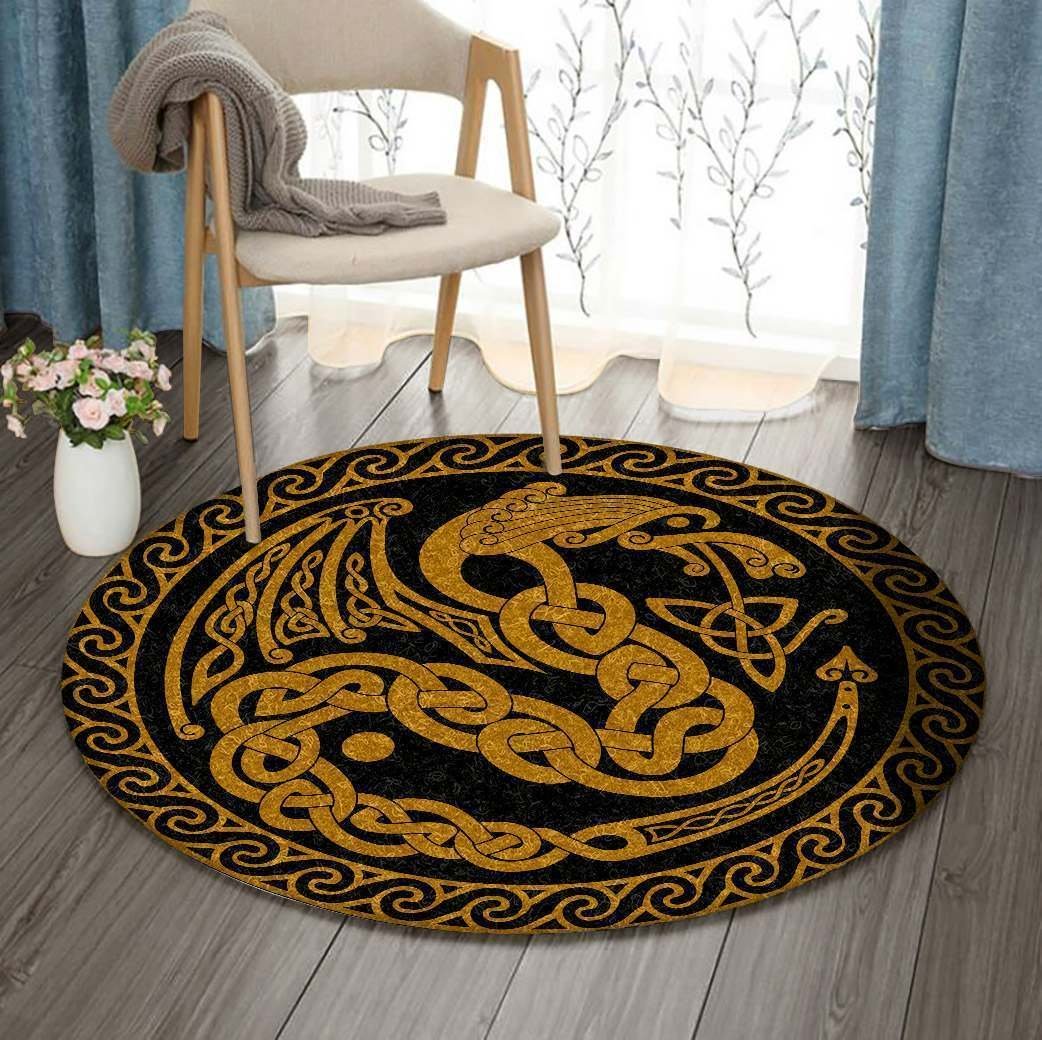 Celtic Knotwork Dragon Limited Edition Round Rug