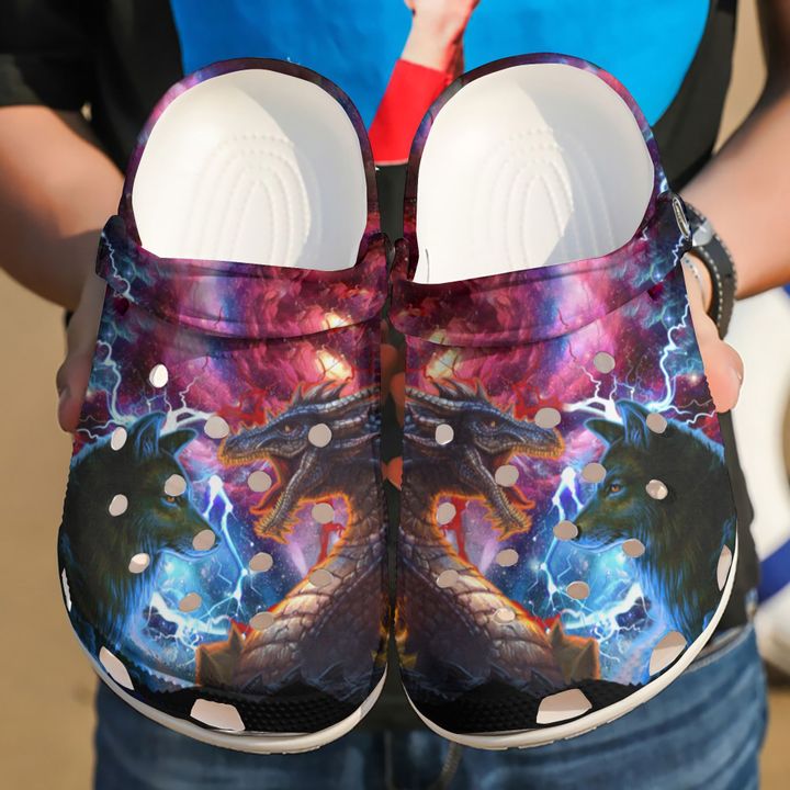 Dragon N Wolf Crocs Clog Shoes