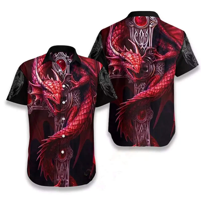 Dragon Tattoos Magenta Hawaiian shirts 4 Dragon Tattoos Magenta Hawaiian shirts