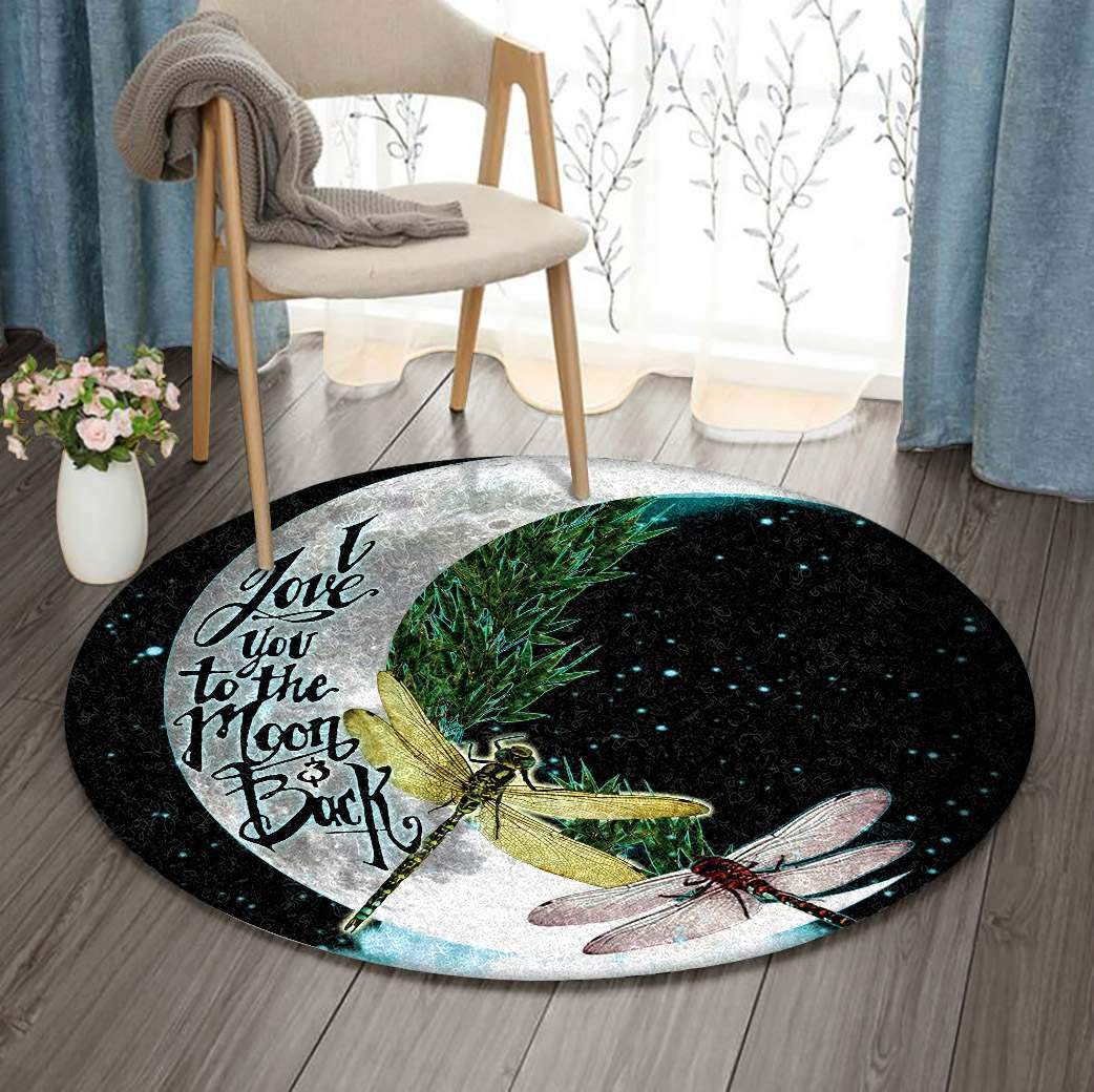 Dragonfly And Moon Limited Edition Round Rug