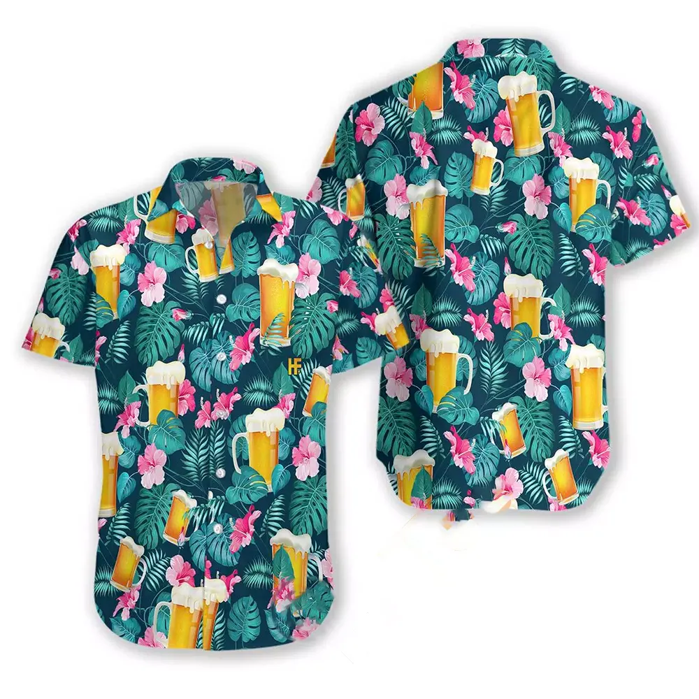 Drink Beer Alcohol Tropical Hawaiian shirts