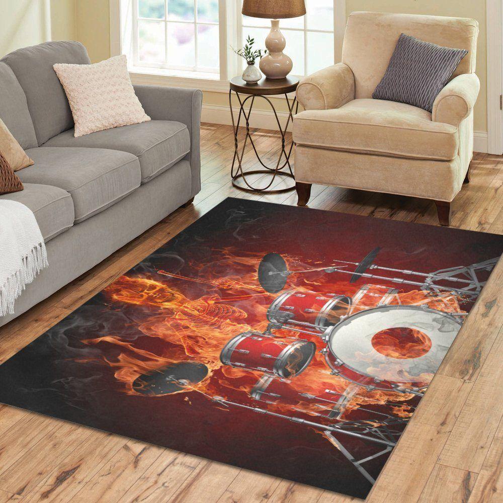 Burning Skeleton Drummer Limited Edition Rug