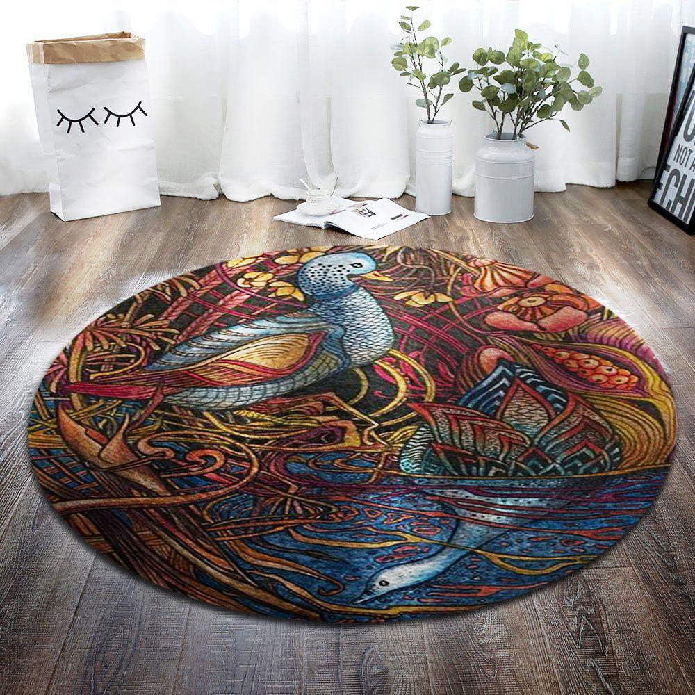 Enchanted Ducks in Nature Round Rug