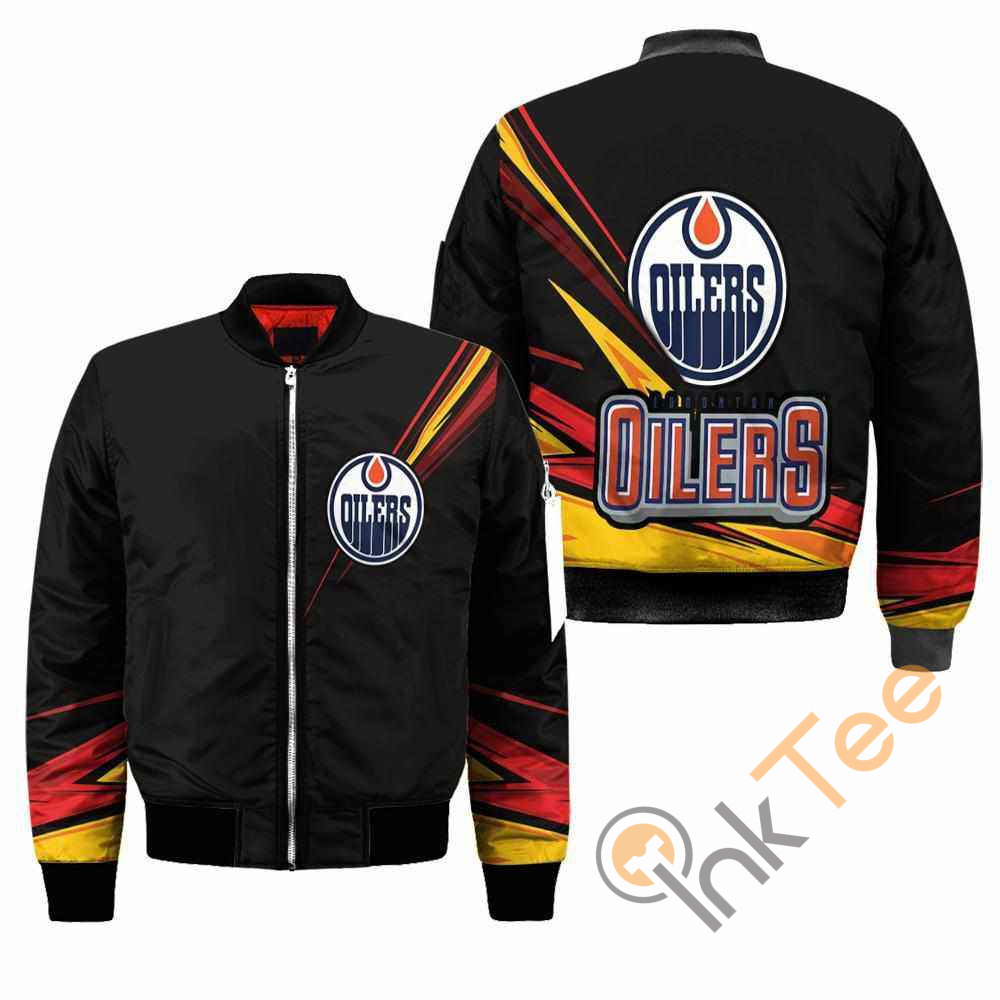 Edmonton Oilers NHL Black Apparel Best Christmas Gift For Fans Bomber Jacket