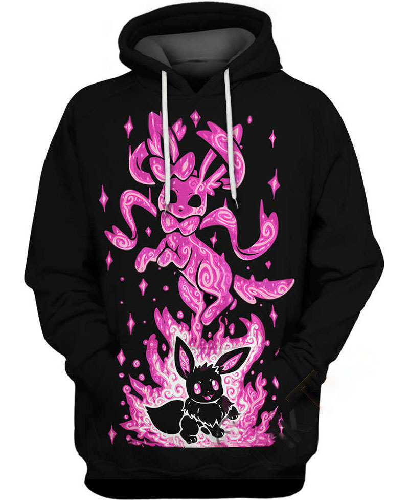 Eevee And Sylveon Pokemon Hoodie 3D