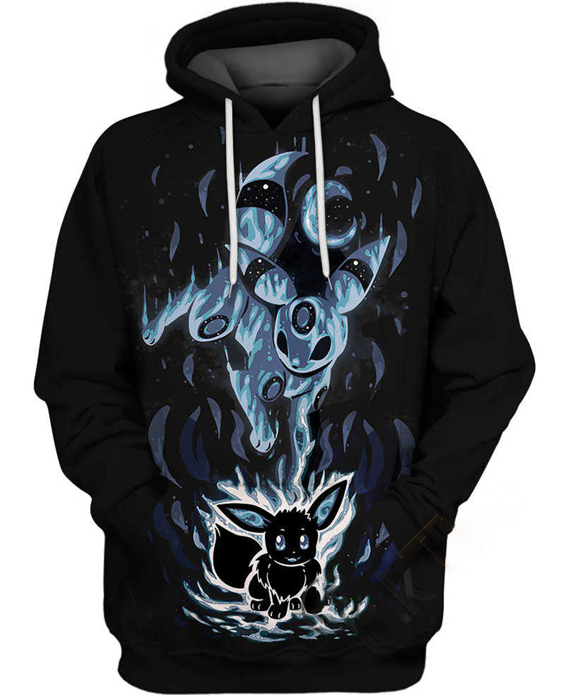 Eevee And Umbreon Pokemon Hoodie 3D