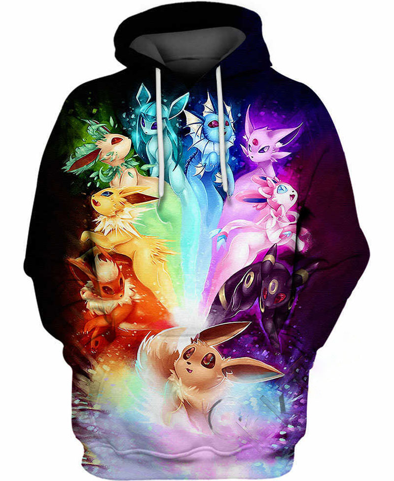Eevee Rainbow Hoodie 3D