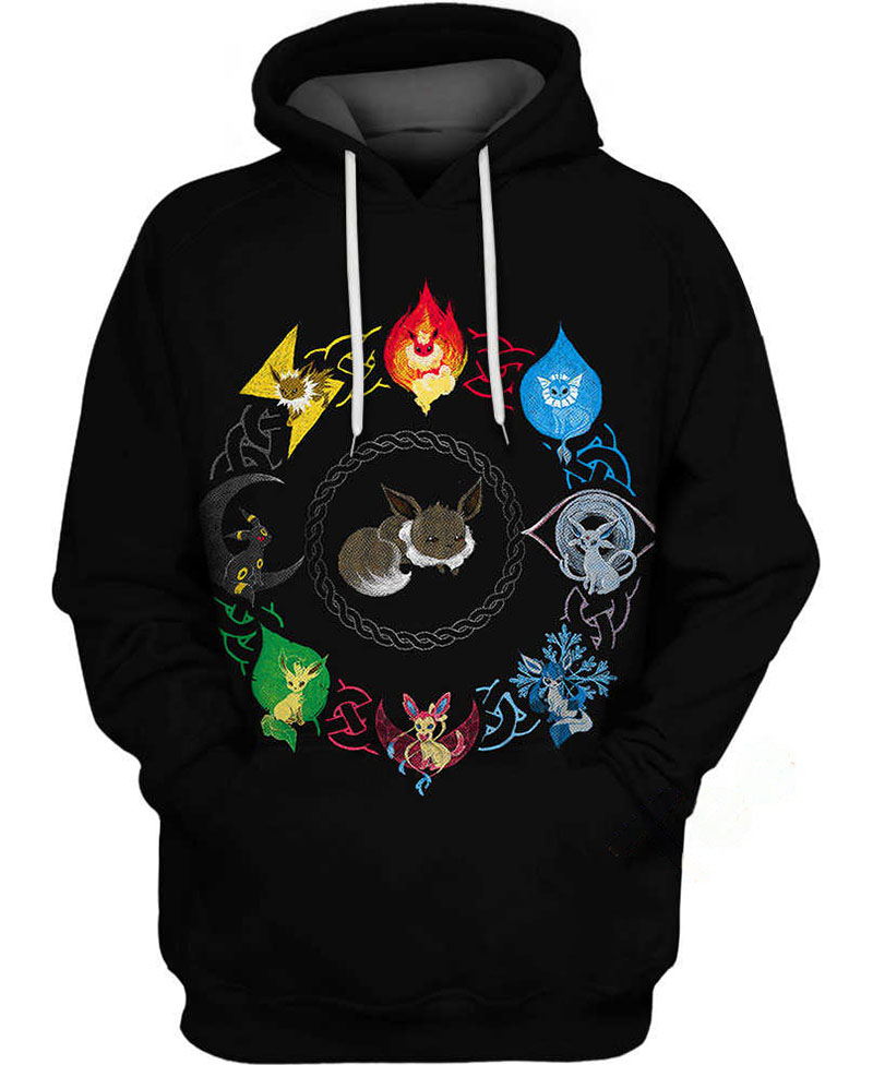 Elemental Circle Pokemon Hoodie 3D