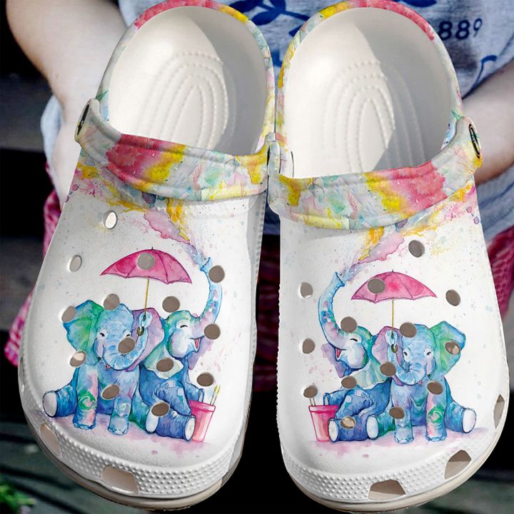 Elephant Splashing Crocs Clog Shoes 3 Elephant Splashing Crocs Clog Shoes