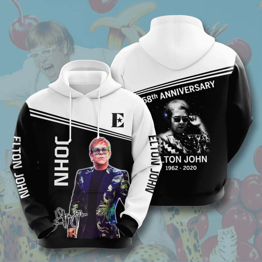 Elton John Custom Hoodie 3D