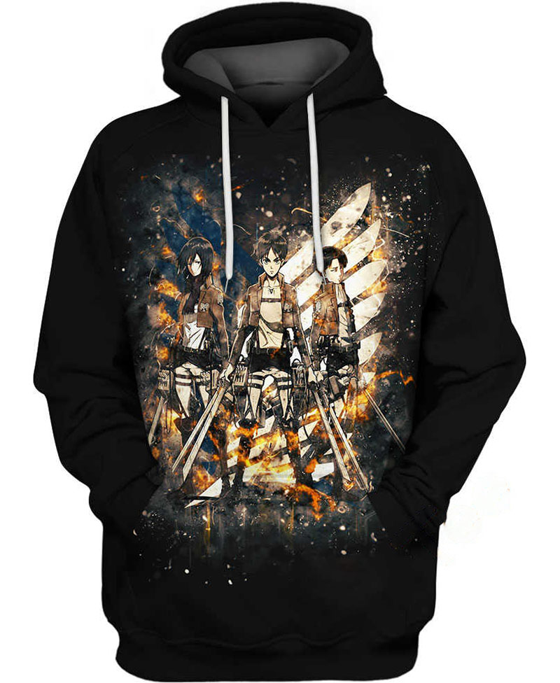 Eren Misaka Levi Hoodie 3D 1 Eren Misaka Levi Hoodie 3D