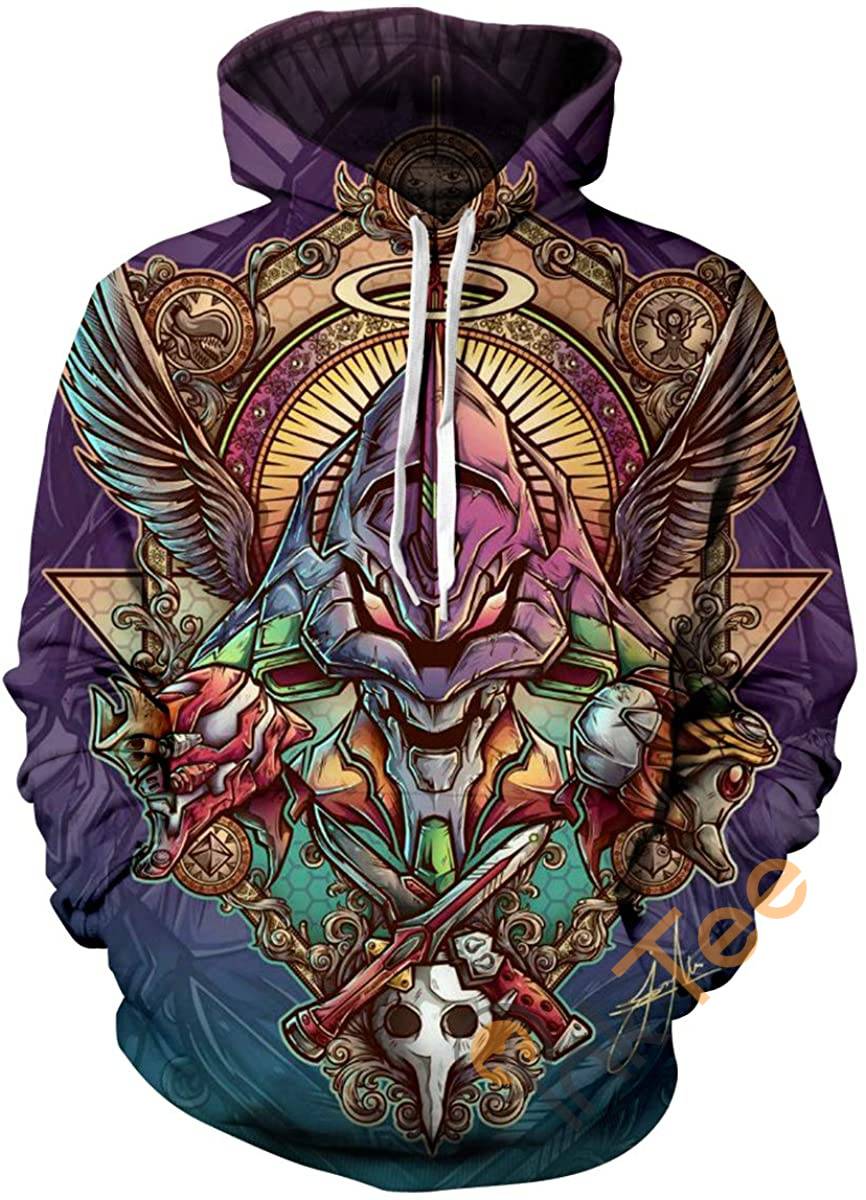 Evangelion Print Cosplay With Front Pocket Hoodie 3D