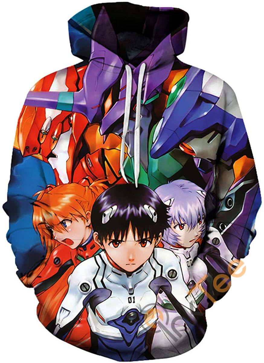 Evangelion Print Cosplay With Front Pocket Hoodie 3D