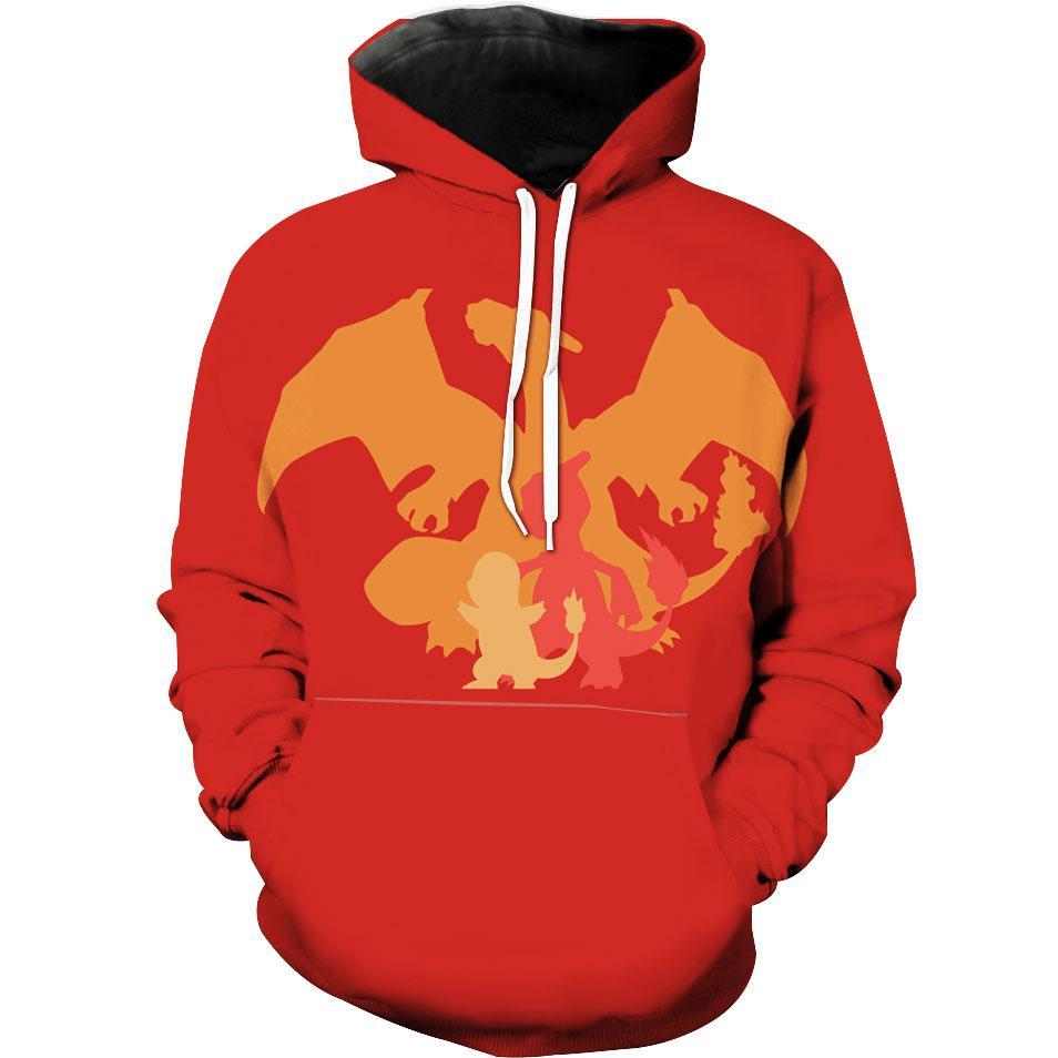 Evolution Of Charmander To Charizard Pokemons Hoodie 3D