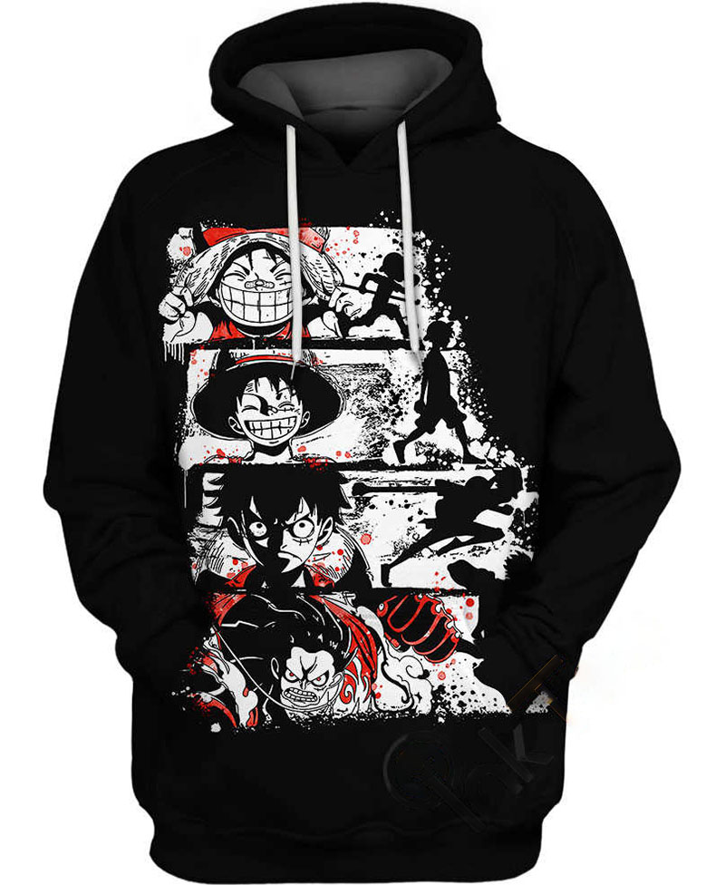 Evolution Of Luffy Hoodie 3D 14 Evolution Of Luffy Hoodie 3D