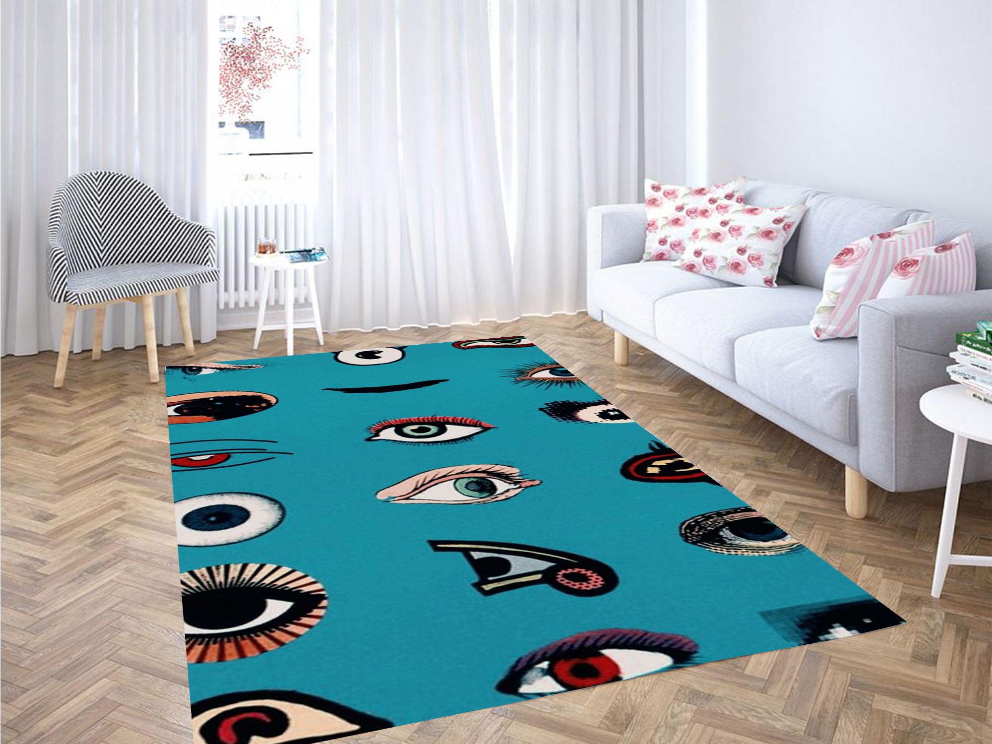 Eyes Blue Wallpaper Carpet Rug 1 Eyes Blue Wallpaper Carpet Rug