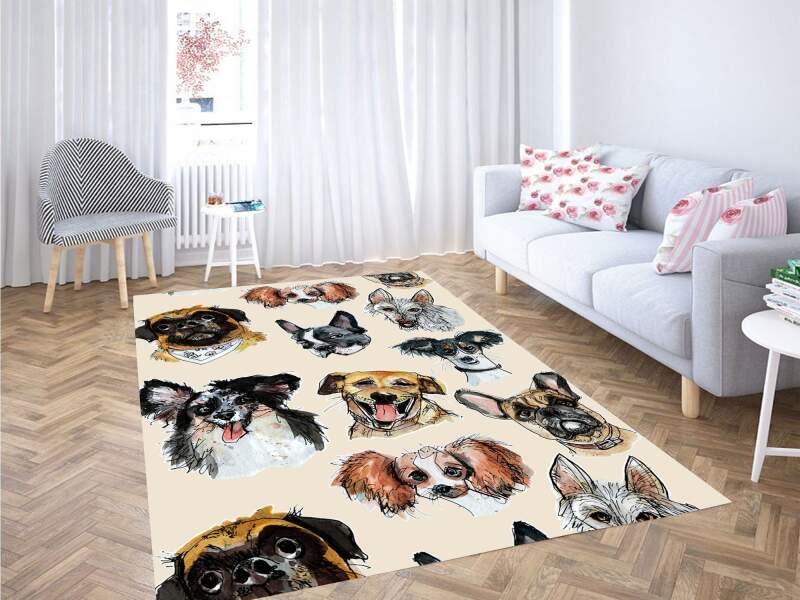 Face Of Dogs Carpet Rug 1 Face Of Dogs Carpet Rug