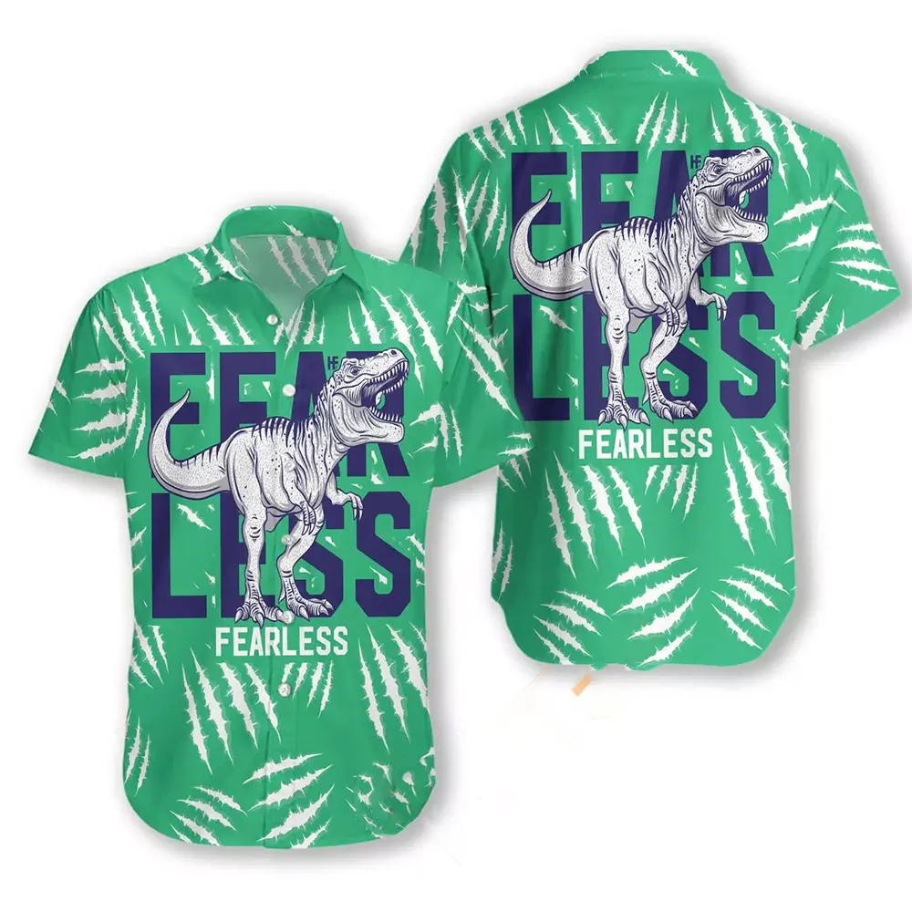 Fearless T-rex Dinosaur Hawaiian shirts