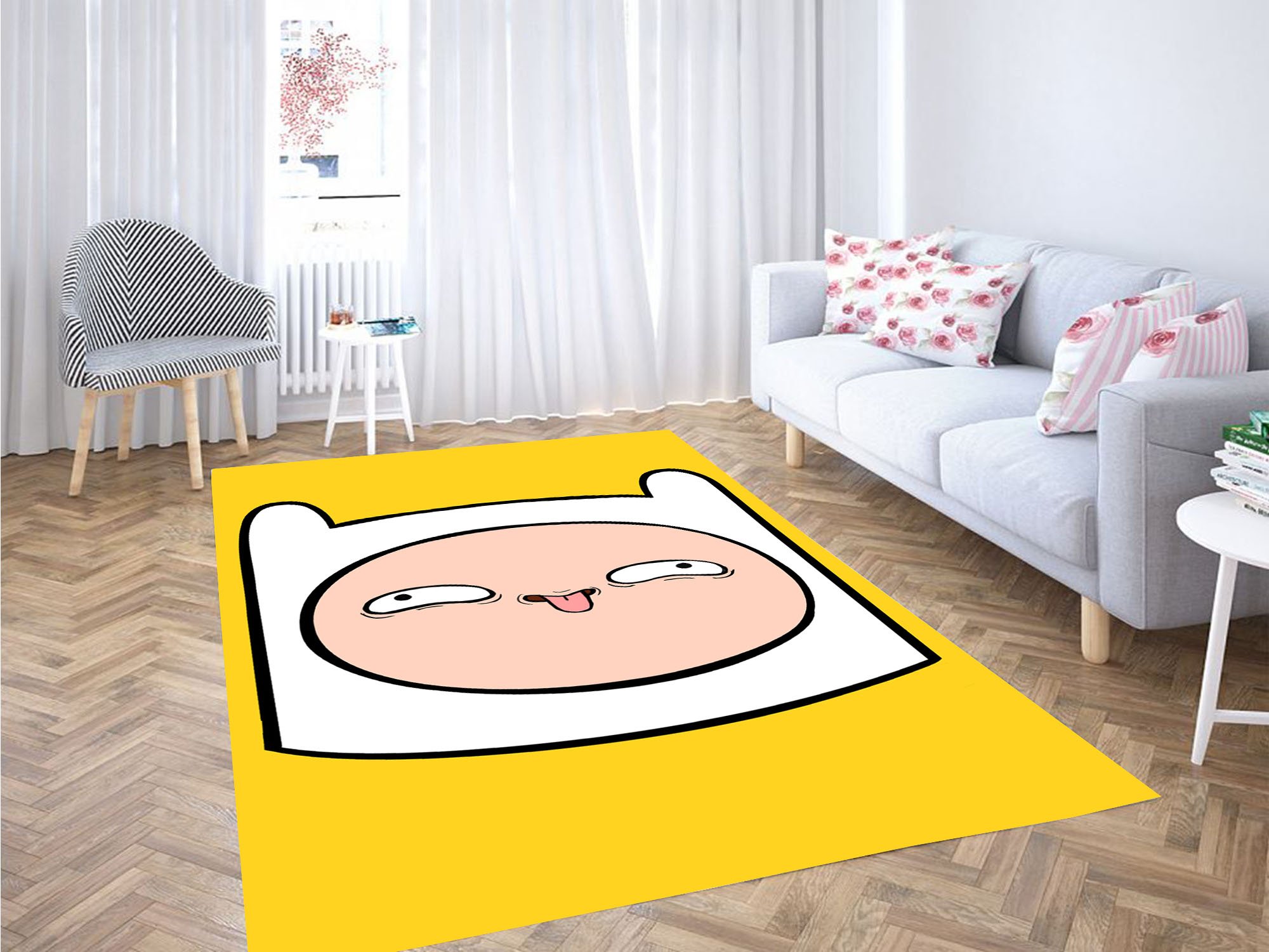 Finn Face Adventure Time Carpet Rug 1 Finn Face Adventure Time Carpet Rug