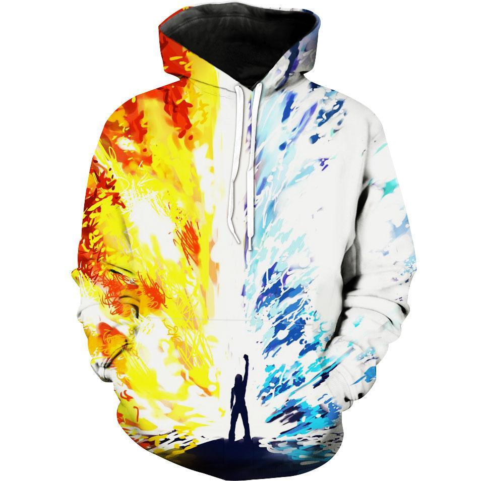Fire And Ice Epic Fantasy Magics Hoodie 3D