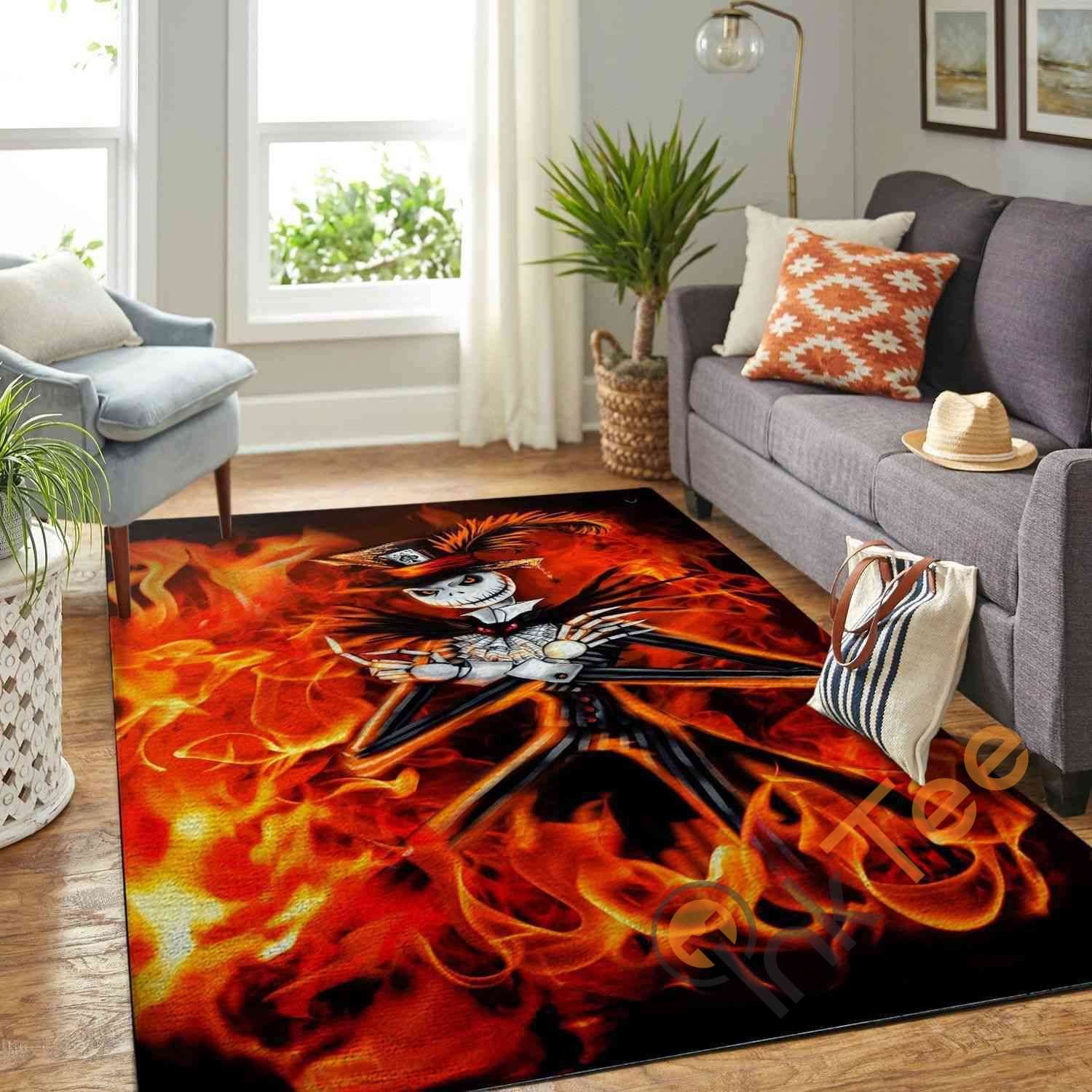 Fire Jack Skellington The Nightmare Before Christmas Halloween Area Rug 3 Fire Jack Skellington The Nightmare Before Christmas Halloween Area Rug