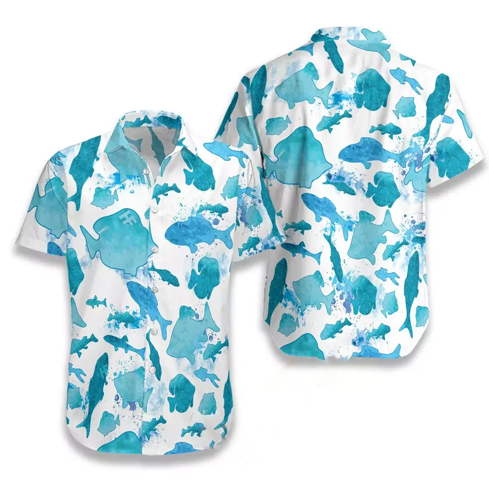 Fish Water Color Pattern Hawaiian shirts 1 Fish Water Color Pattern Hawaiian shirts