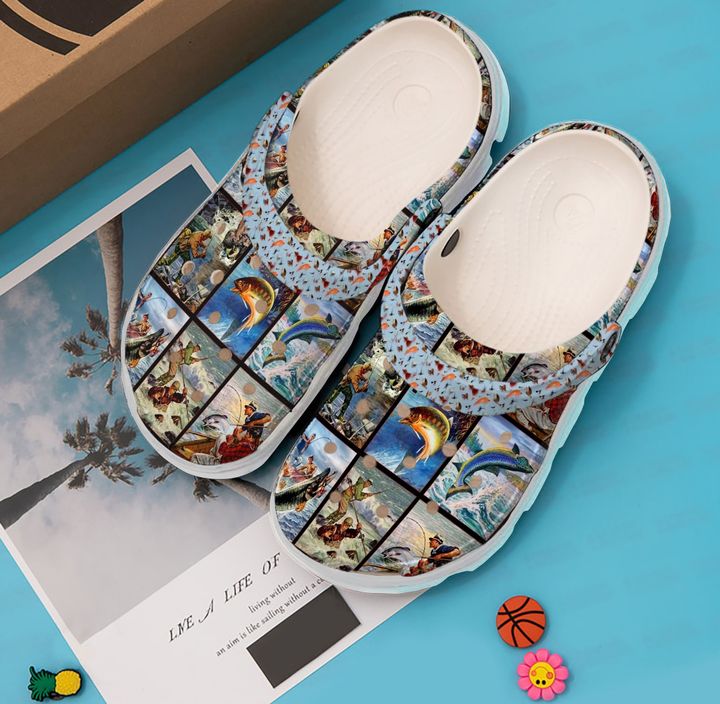Fishing Bass Fishes Crocs Clog Shoes