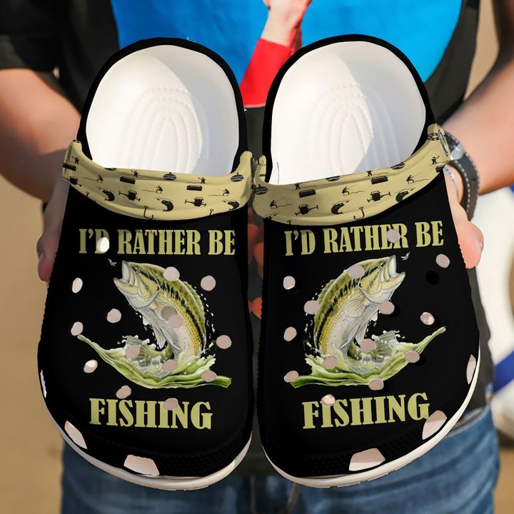 Fishing I’d Rather Be Crocs Clog Shoes