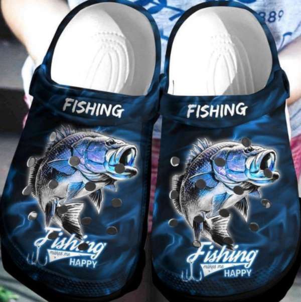 Fishing Makes Me Happy Crocs Clog Shoes 2 Fishing Makes Me Happy Crocs Clog Shoes