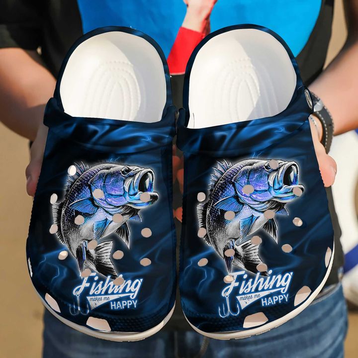 Fishing Makes Me Happy Crocs Clog Shoes 10 Fishing Makes Me Happy Crocs Clog Shoes
