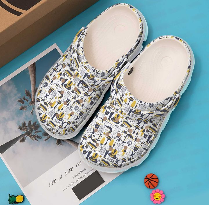 Fishing Pattern Crocs Clog Shoes