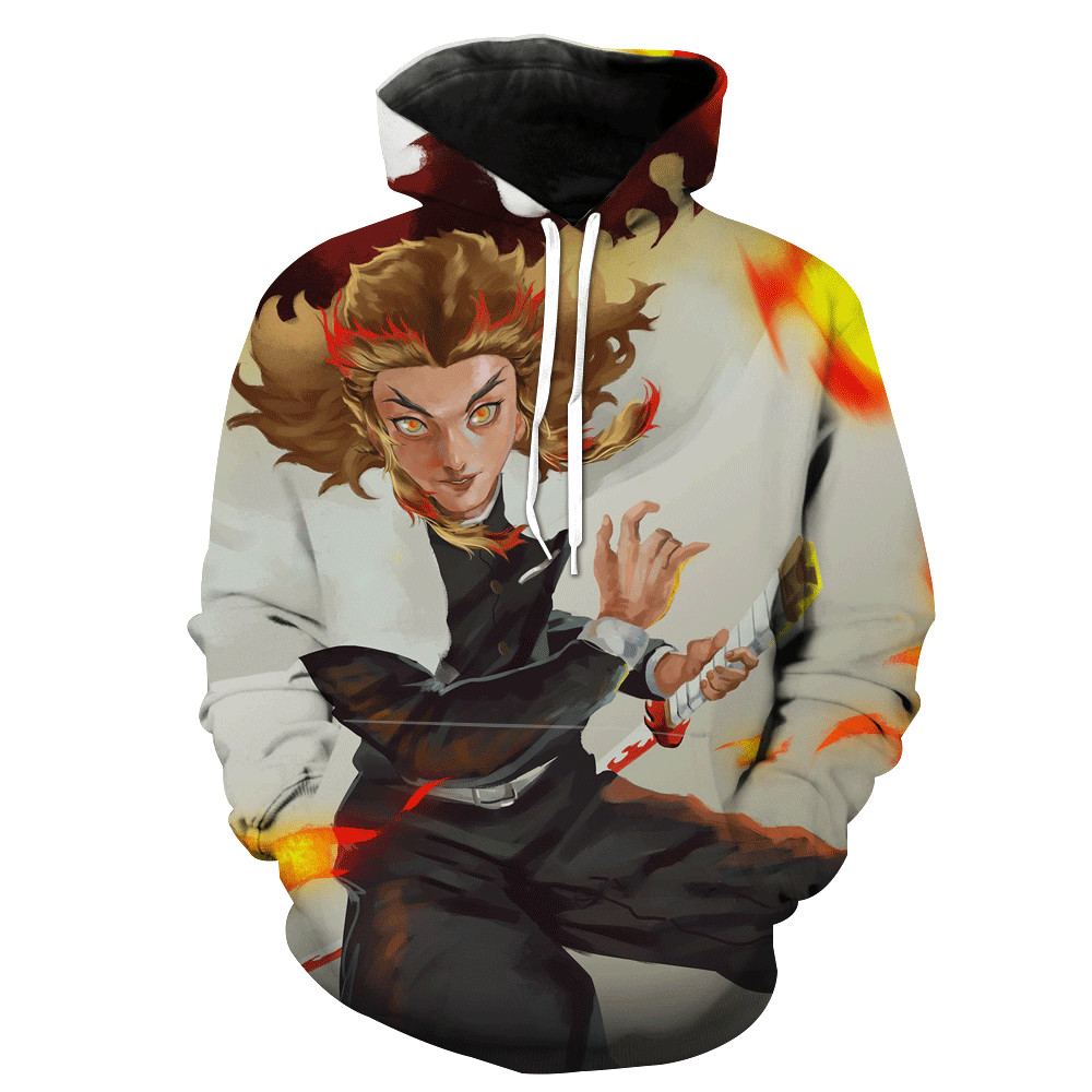 Flame Pillar Rengoku Demon Slayers Hoodie 3D 2 Flame Pillar Rengoku Demon Slayers Hoodie 3D