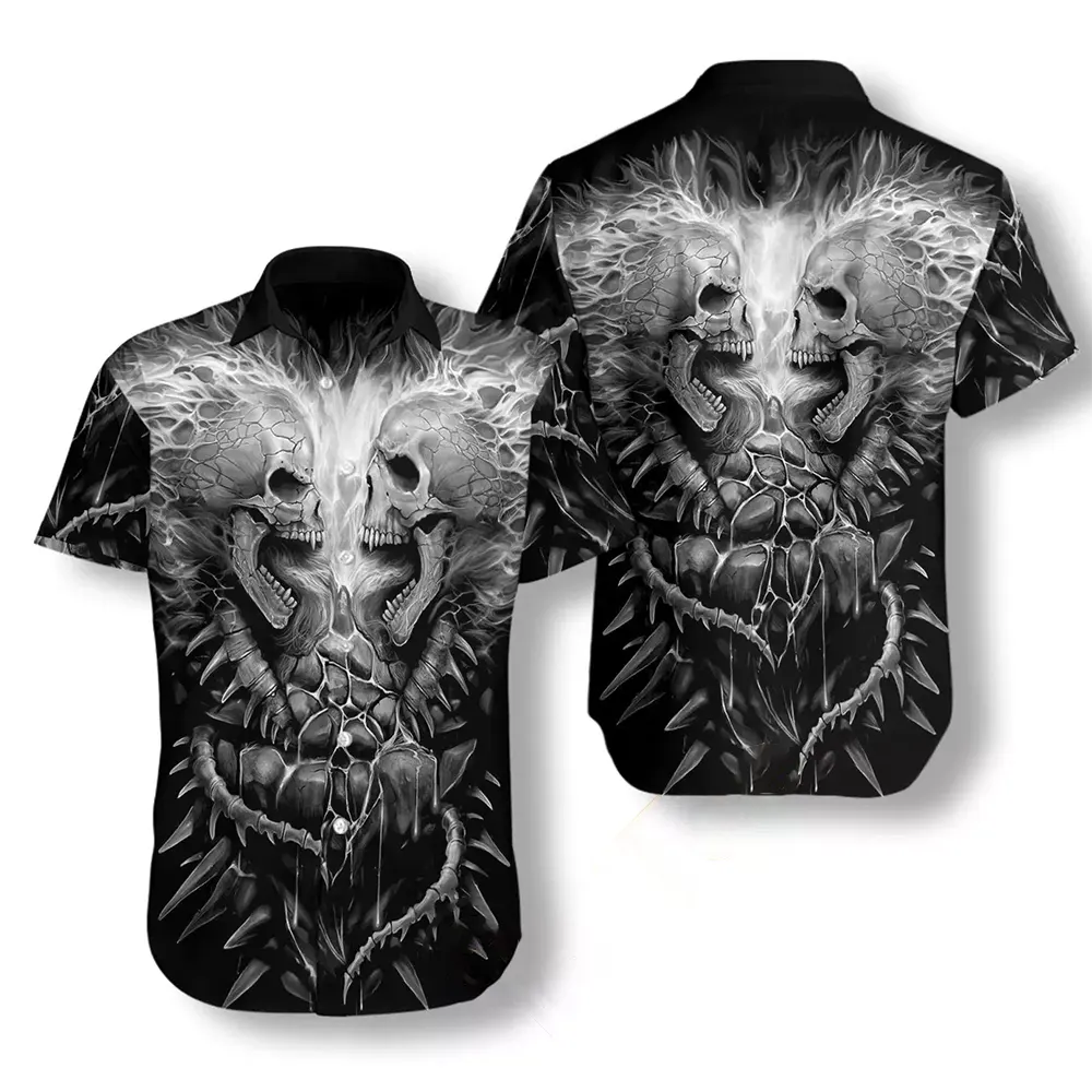 Flaming Skull Lava Hawaiian shirts 3 Flaming Skull Lava Hawaiian shirts