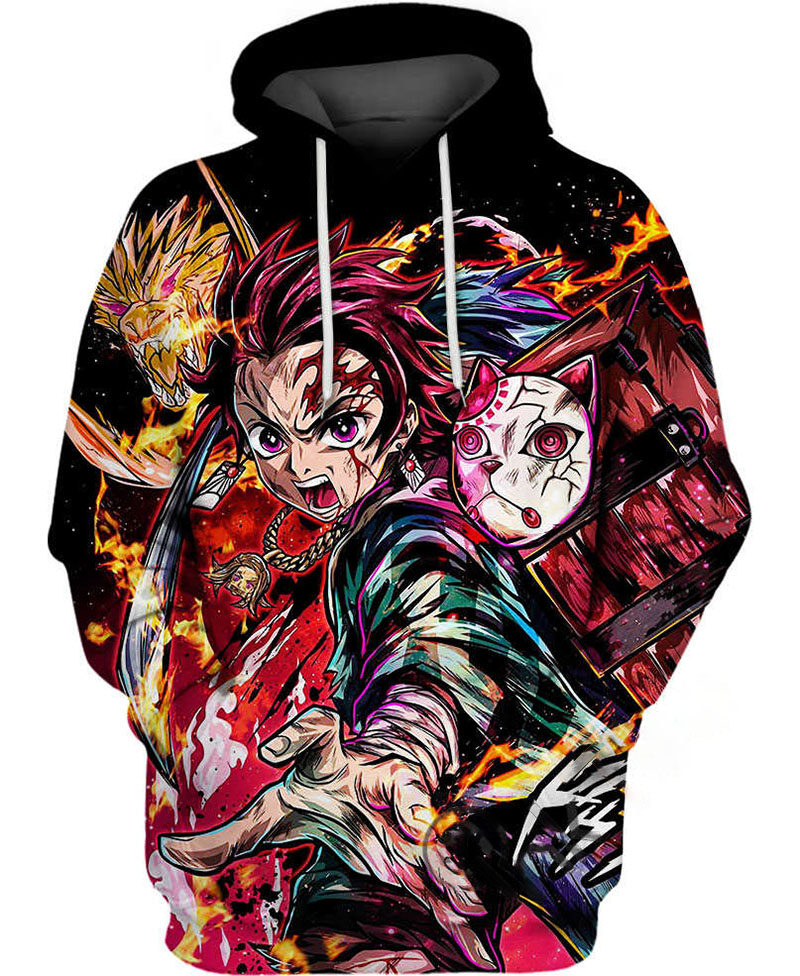 Flaming Slash Hoodie 3D