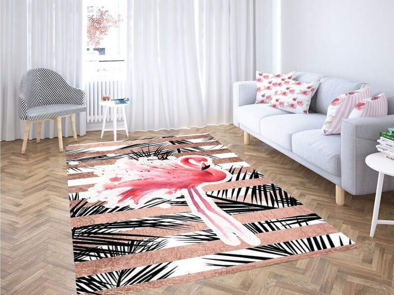 Flamingo Tropical Background Rug