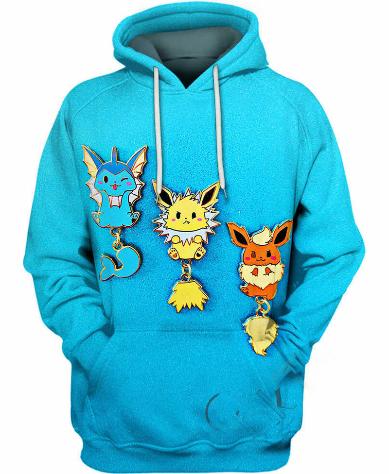 Flareon Vaporeon Jolteon Hoodie 3D 8 Flareon Vaporeon Jolteon Hoodie 3D
