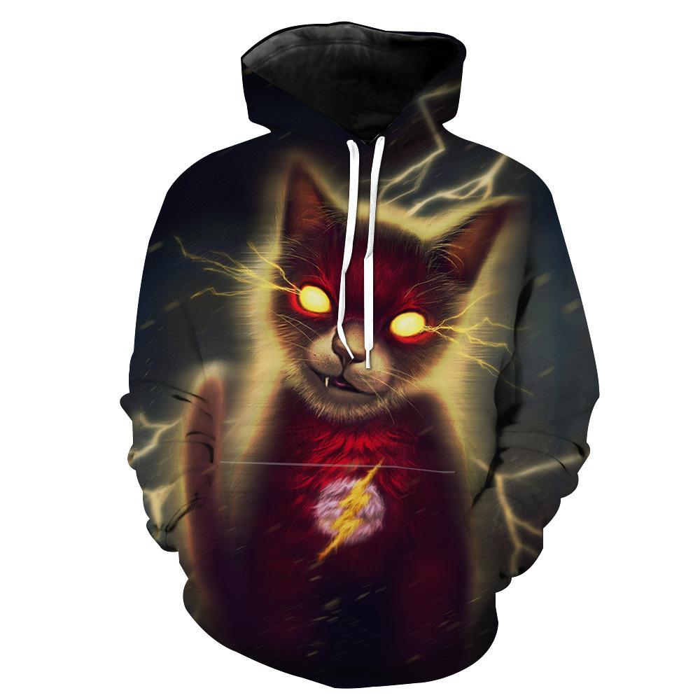 Flash Superhero Cat Crossover Animal Hoodie 3D