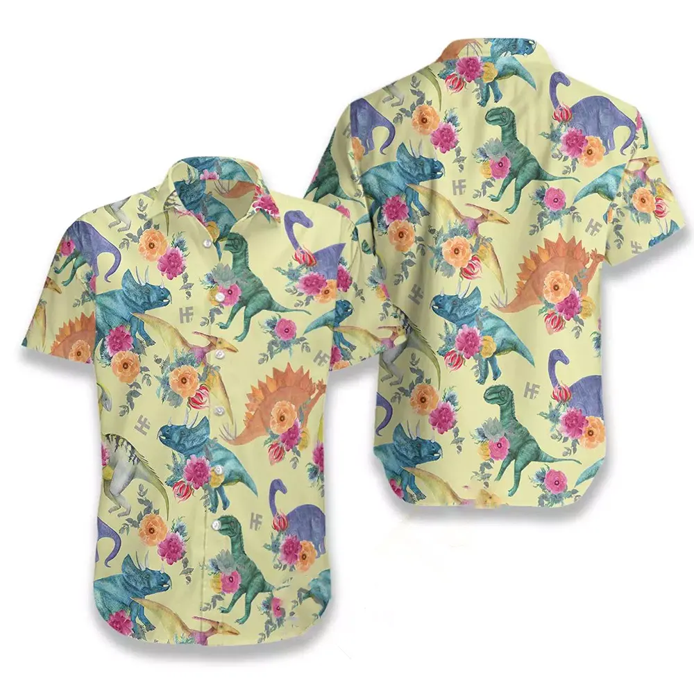Floral Dinosaurs Hawaiian shirts