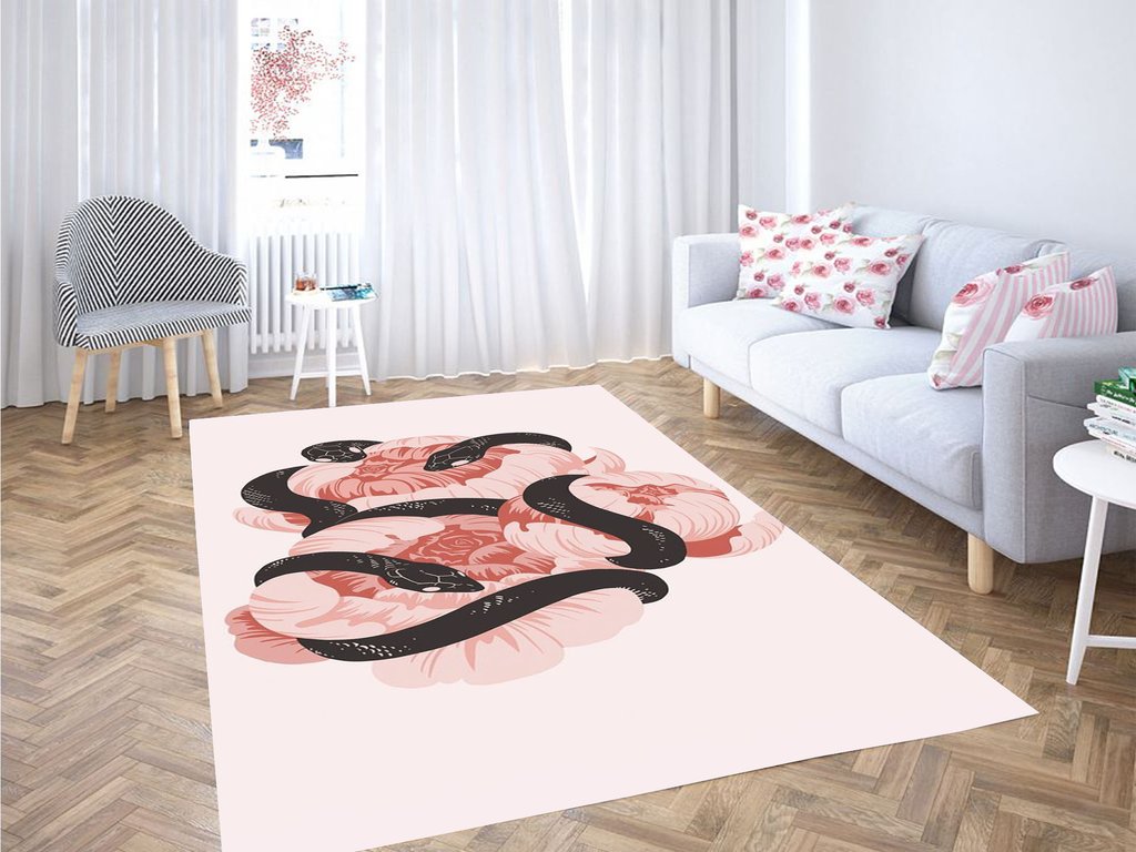Floral Snake Wallpaper Living Room Modern Carpet Rug 15 Floral Snake Wallpaper Living Room Modern Carpet Rug