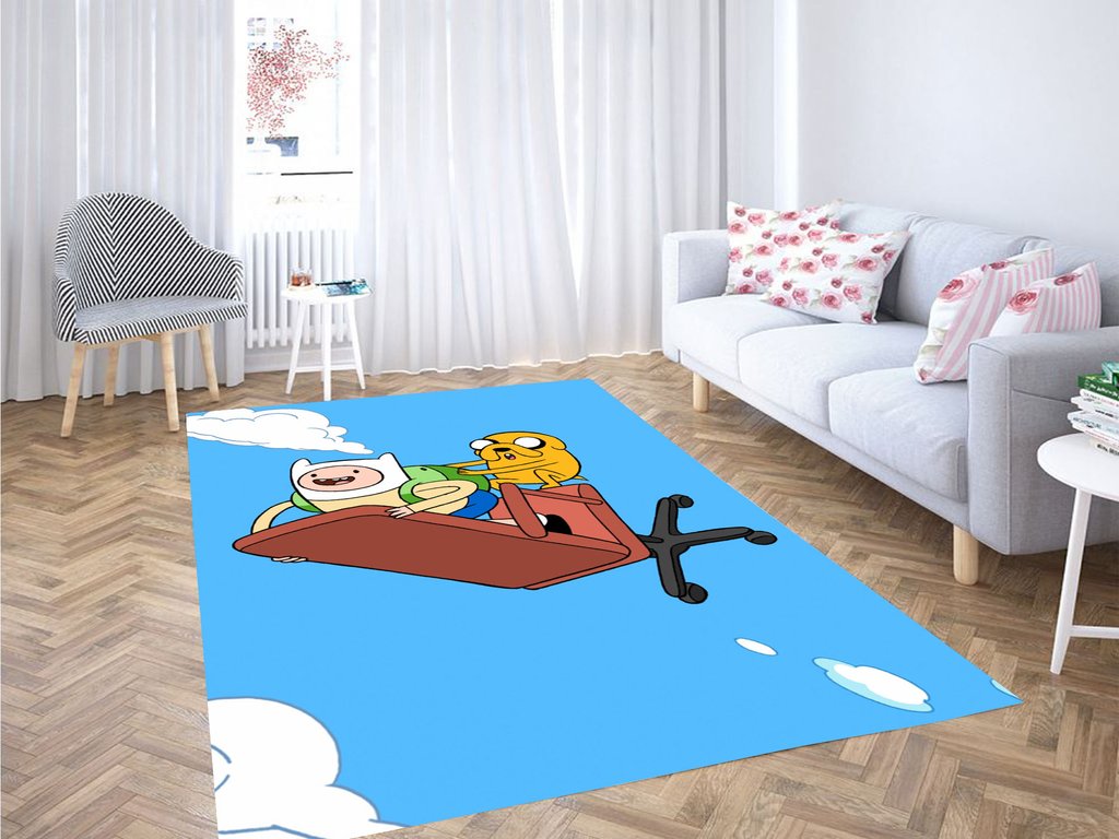 Flying Finn And Jack Adventure Time Living Room Modern Carpet Rug