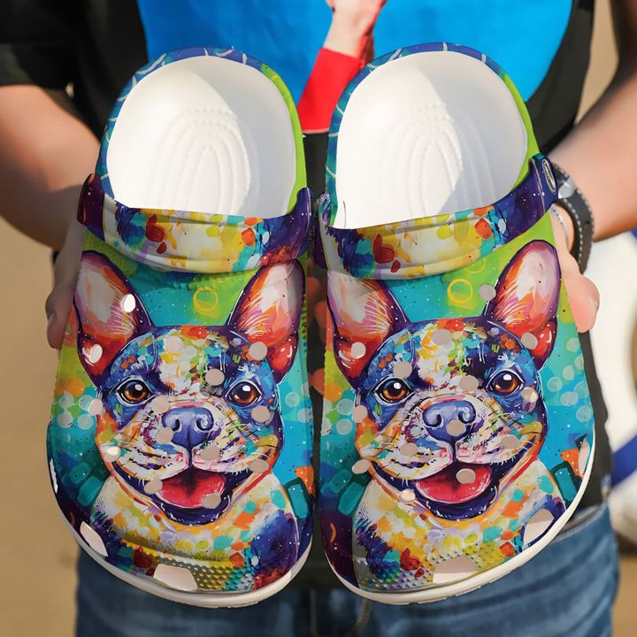 French Bull Dog Colorful Crocs Clog Shoes