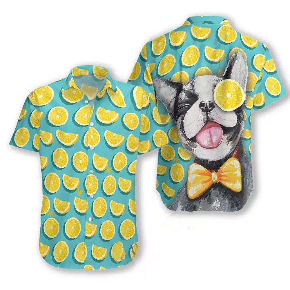 French Bulldog And Lemon Hawaiian shirts