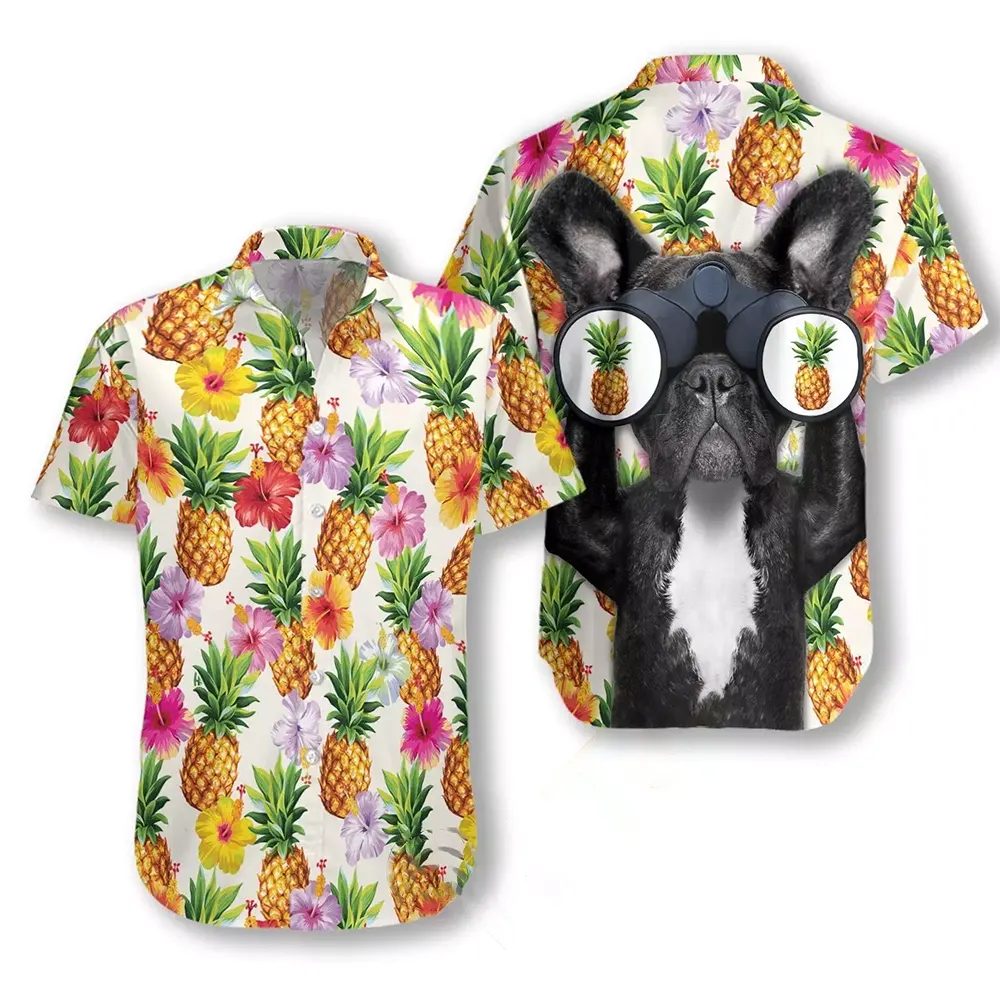 French Bulldog And Pineapple Hawaiian shirts